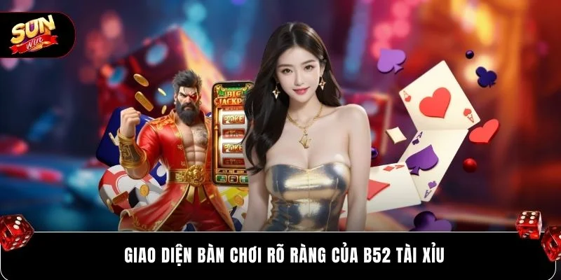 Giao diện bàn chơi rõ ràng của B52 tài xỉu